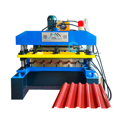 0.3-0.8mm Ibr آلة تشكيل أسطح المعدنية المتحكم بها بواسطة نظام تحكم PLC