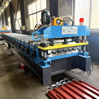 0.3-0.8mm Ibr آلة تشكيل أسطح المعدنية المتحكم بها بواسطة نظام تحكم PLC