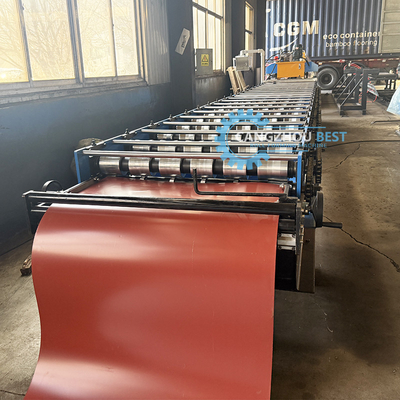 0.3-0.8mm Ibr آلة تشكيل أسطح المعدنية المتحكم بها بواسطة نظام تحكم PLC