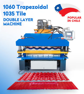 آلة تشكيل لفة ألواح التسقيف ذات الطبقة المزدوجة للجدار والسقف 8.5kw محوسبة