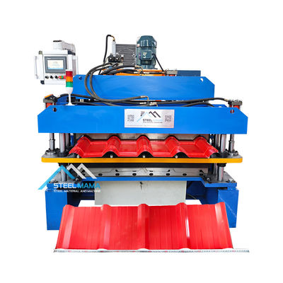 آلة تشكيل أوراق الأسطح المزدوجة ذات الملفات المتحكم بها بواسطة PLC للإنتاج